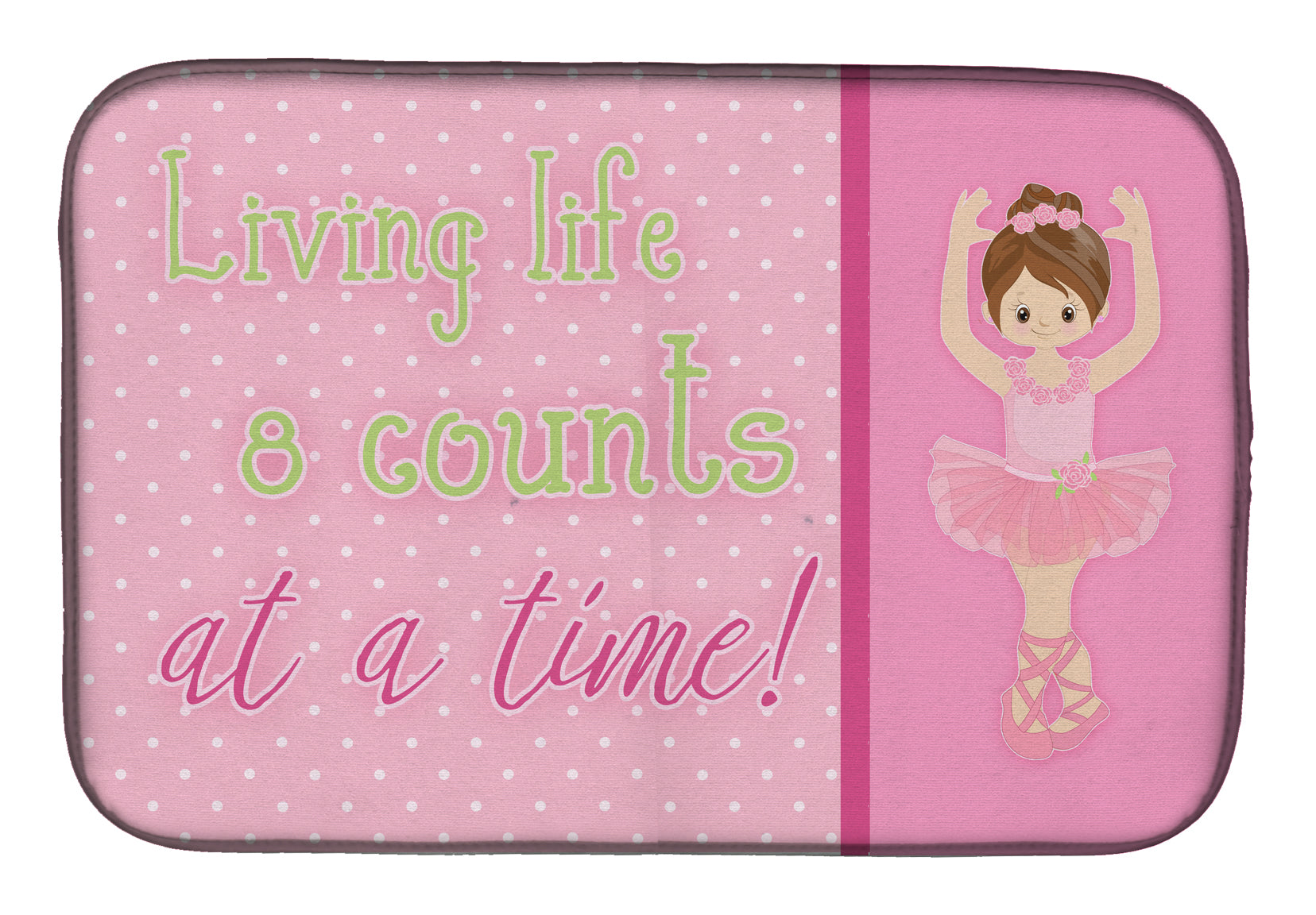 Ballet in 8 Counts Brunette Dish Drying Mat Absorbent Dish Drying Mat Pad for Kitchen Counter Dish Drainer Mat for Countertop, 14 x 21", Multicolor
