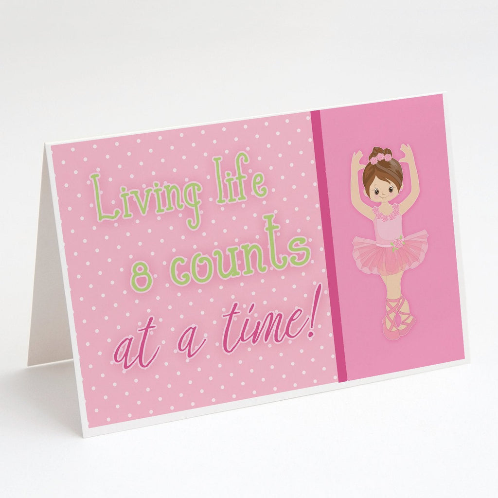 Ballet in 8 Counts Brunette Greeting Cards Pack of 8 Blank Cards with Envelopes Whimsical A7 Size 5x7
