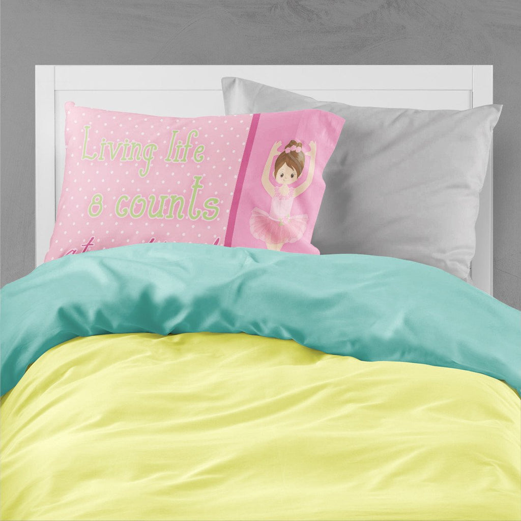 Ballet in 8 Counts Brunette Standard Pillowcase Lightweight Super Soft Easy Care Decorative Artwork Pillowcase, Standard