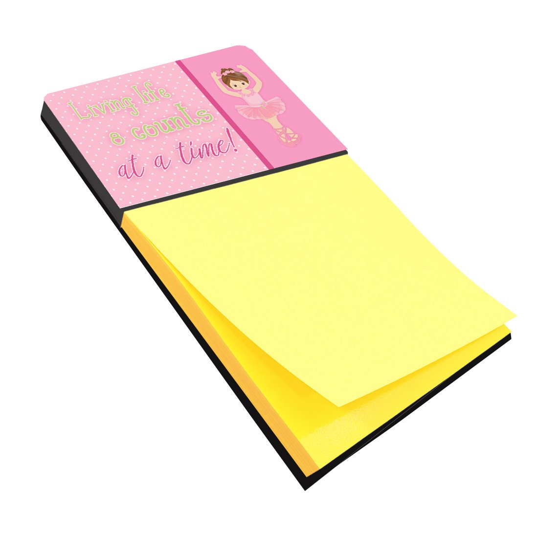 Ballet in 8 Counts Brunette Watercolor Sticky Note Holder Refillable Dispenser Desk Accessory 3x3 Pad Gift