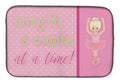 Ballet in 8 Counts Blonde Dish Drying Mat Absorbent Dish Drying Mat Pad for Kitchen Counter Dish Drainer Mat for Countertop, 14 x 21", Multicolor
