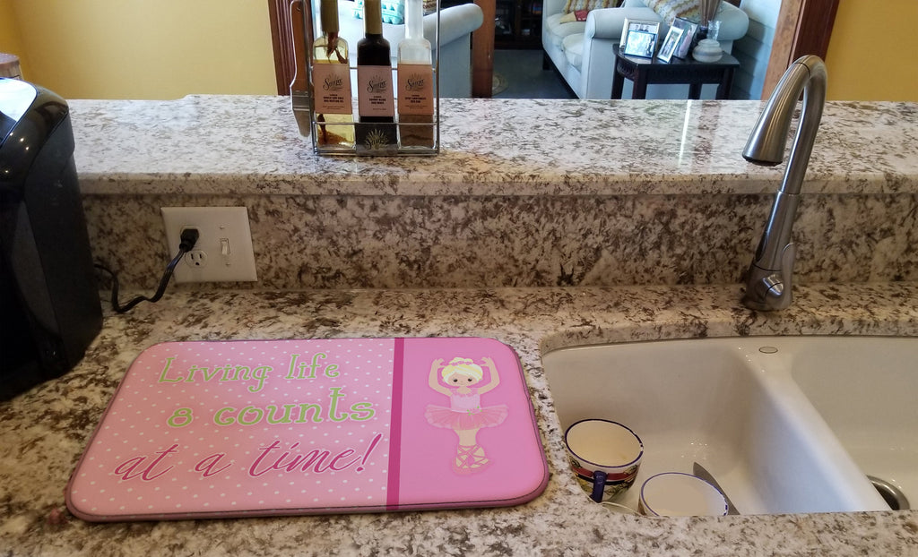 Ballet in 8 Counts Blonde Dish Drying Mat Absorbent Dish Drying Mat Pad for Kitchen Counter Dish Drainer Mat for Countertop, 14 x 21", Multicolor