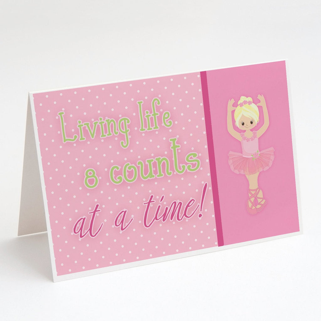 Ballet in 8 Counts Blonde Greeting Cards Pack of 8 Blank Cards with Envelopes Whimsical A7 Size 5x7