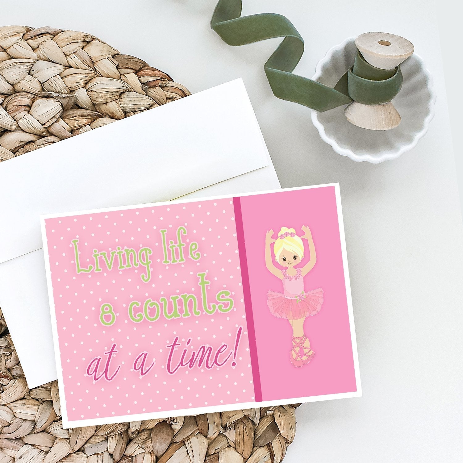 Ballet in 8 Counts Blonde Greeting Cards Pack of 8 Blank Cards with Envelopes Whimsical A7 Size 5x7