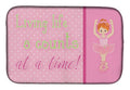 Ballet in 8 Counts Red Hair Dish Drying Mat Absorbent Dish Drying Mat Pad for Kitchen Counter Dish Drainer Mat for Countertop, 14 x 21", Multicolor