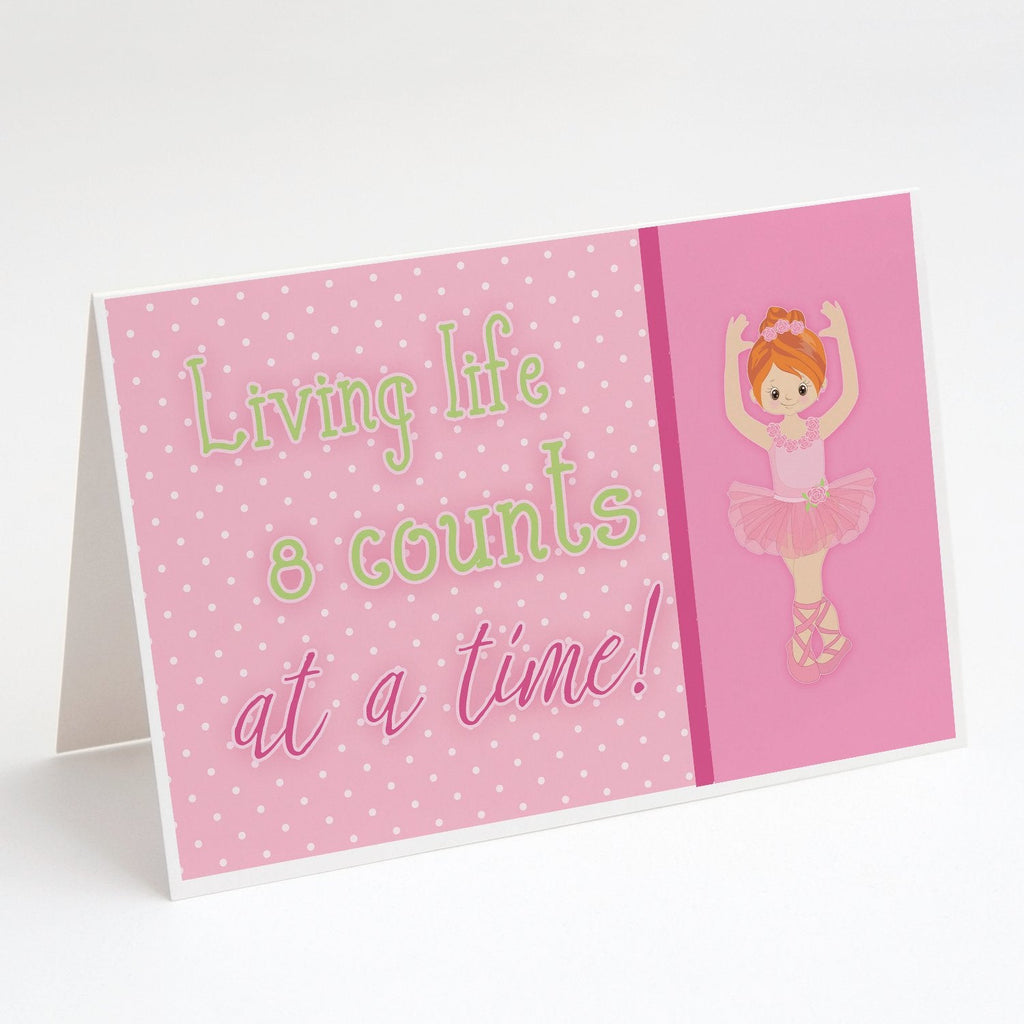 Ballet in 8 Counts Red Hair Greeting Cards Pack of 8 Blank Cards with Envelopes Whimsical A7 Size 5x7