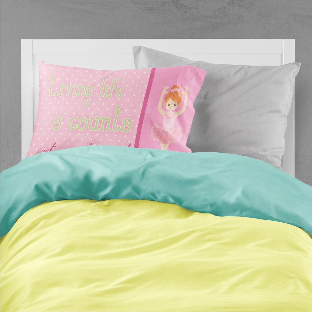 Ballet in 8 Counts Red Hair Standard Pillowcase Lightweight Super Soft Easy Care Decorative Artwork Pillowcase, Standard