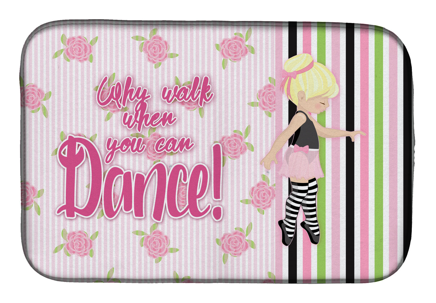 Ballet Dance Stripes Blonde Dish Drying Mat Absorbent Dish Drying Mat Pad for Kitchen Counter Dish Drainer Mat for Countertop, 14 x 21", Multicolor