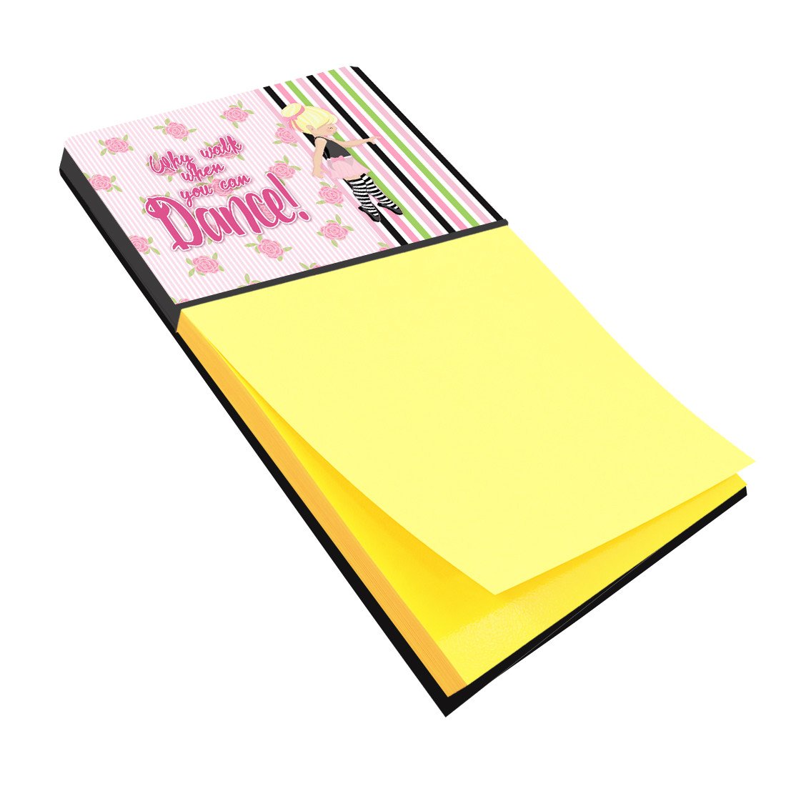 Ballet Dance Stripes Blonde Watercolor Sticky Note Holder Refillable Dispenser Desk Accessory 3x3 Pad Gift