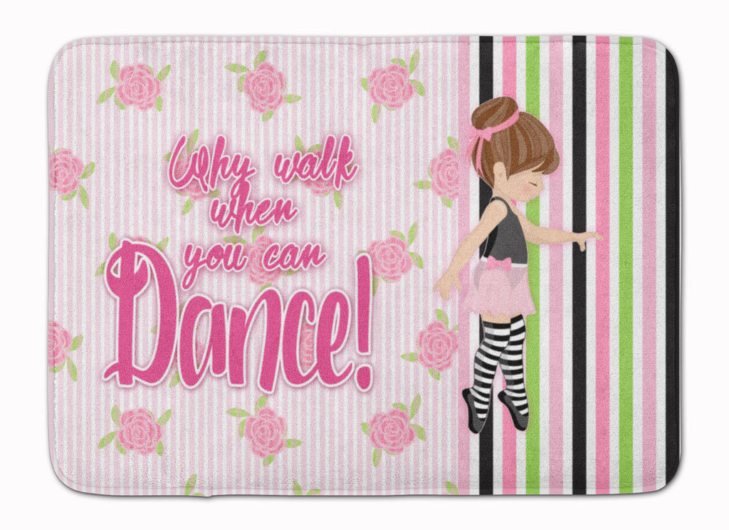 Ballet Dance Stripes Brunette Memory Foam Kitchen Mat Machine Washable Anti-Fatigue Cushion Comfort Bath or Kitchen Rug