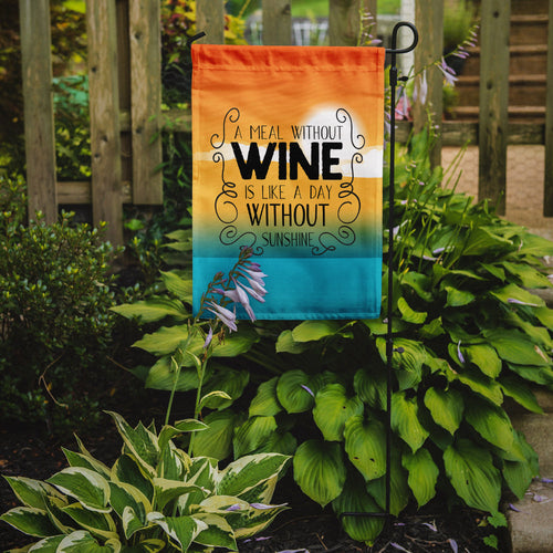 A Meal without Wine Sign Garden Flag Mailbox Decorative Yard Banner Outside Patio Artwork for Flower Beds, Garden Size, Multicolor
