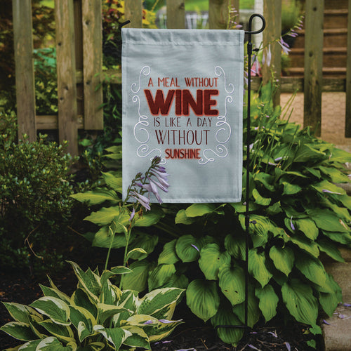 A Meal Without Wine Garden Flag Mailbox Decorative Yard Banner Outside Patio Artwork for Flower Beds, Garden Size, Multicolor
