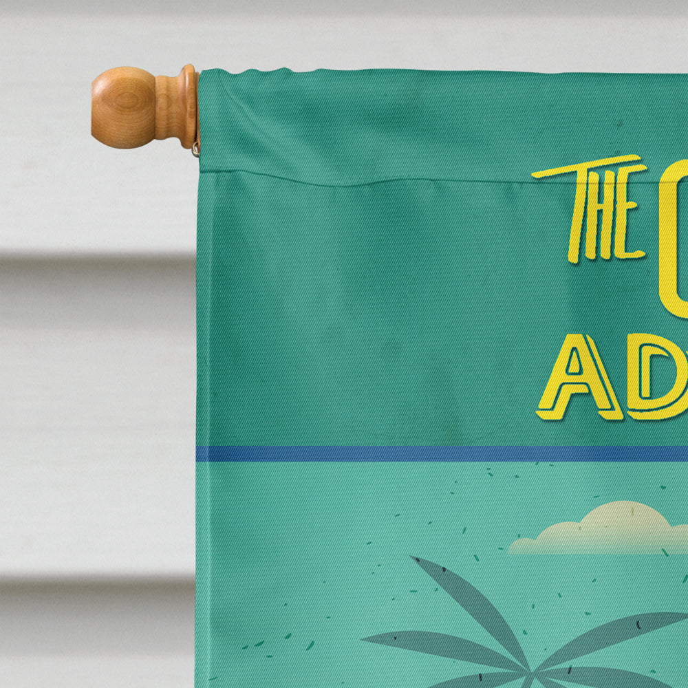Greatest Adventure Camper Van House Flag 28x40 Porch Sleeve Pole Decorative Outside Yard Banner Artwork Wall Hanging, Polyester