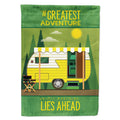 Greatest Adventure Retro Camper House Flag 28x40 Porch Sleeve Pole Decorative Outside Yard Banner Artwork Wall Hanging, Polyester