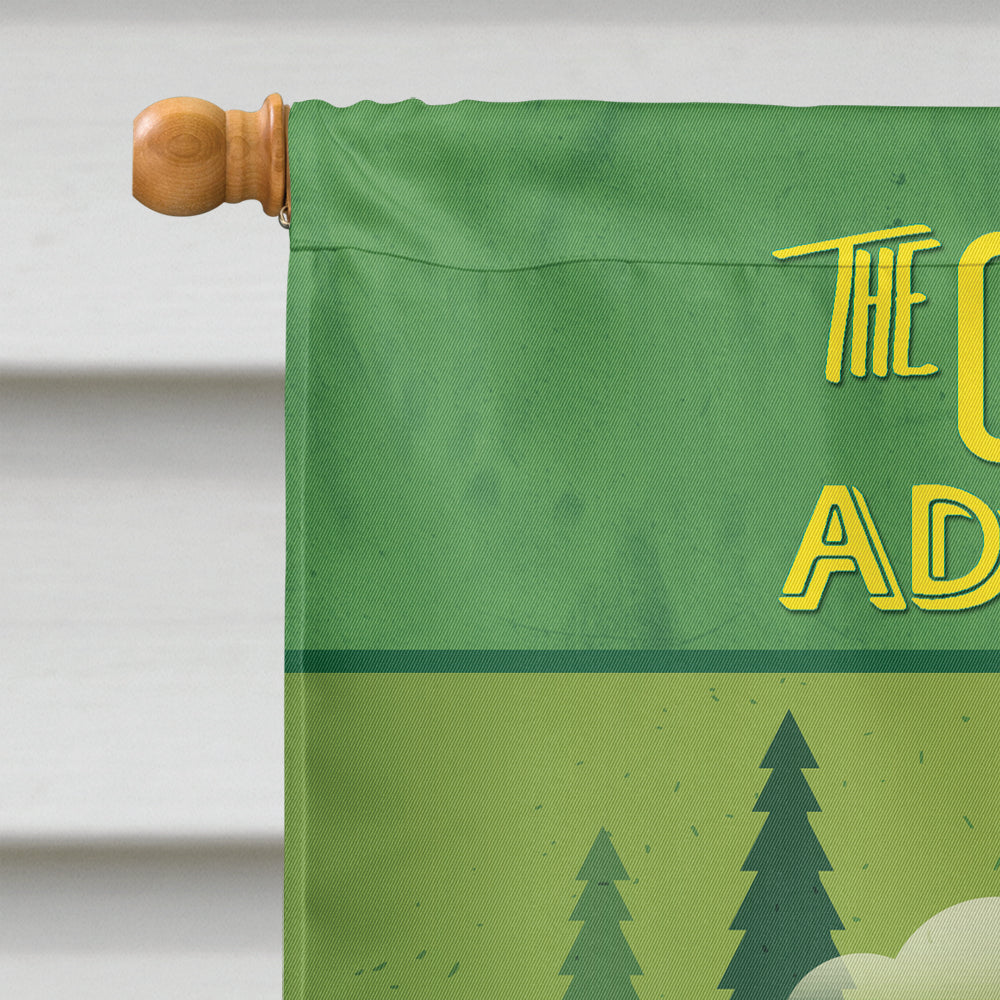 Greatest Adventure Retro Camper House Flag 28x40 Porch Sleeve Pole Decorative Outside Yard Banner Artwork Wall Hanging, Polyester