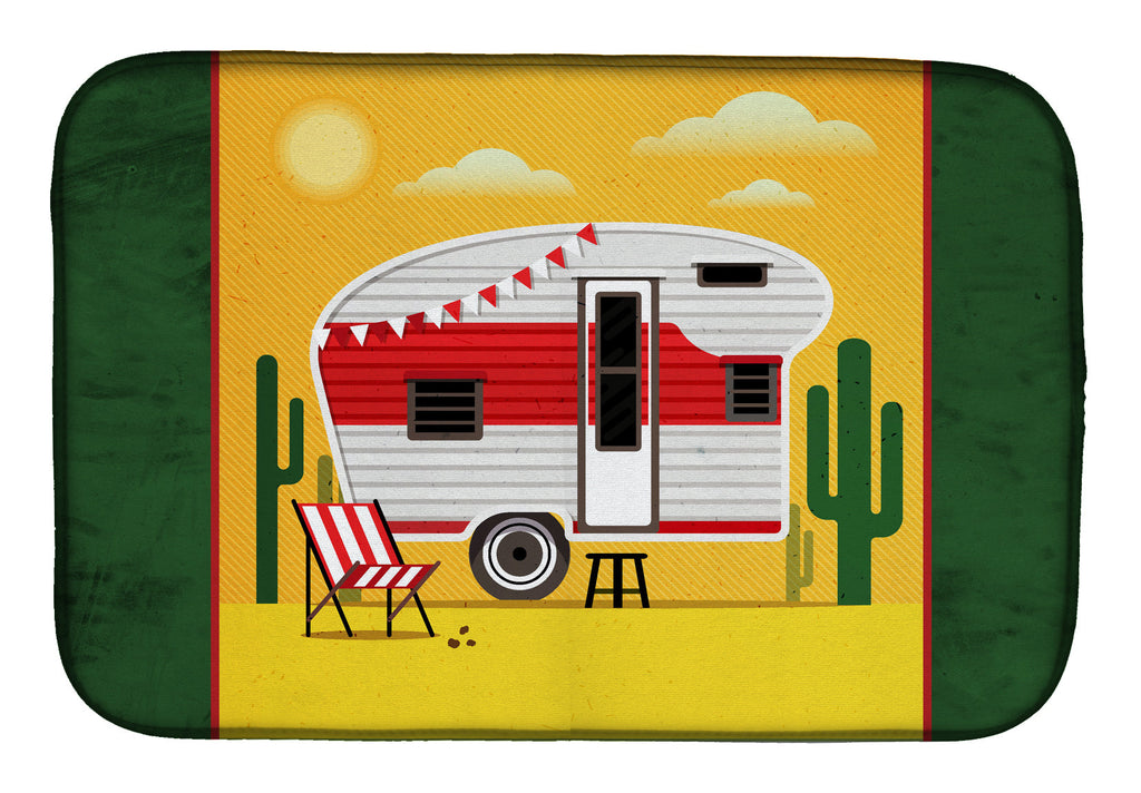 Greatest Adventure Retro Camper Desert Dish Drying Mat Absorbent Dish Drying Mat Pad for Kitchen Counter Dish Drainer Mat for Countertop, 14 x 21", Multicolor