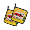 Greatest Adventure Retro Camper Desert Pot Holder Set of 2 Heat Resistant Quilted Hot Pads 7.5 x 7.5 Inch, Insulated Kitchen Trivets for Cooking & Baking
