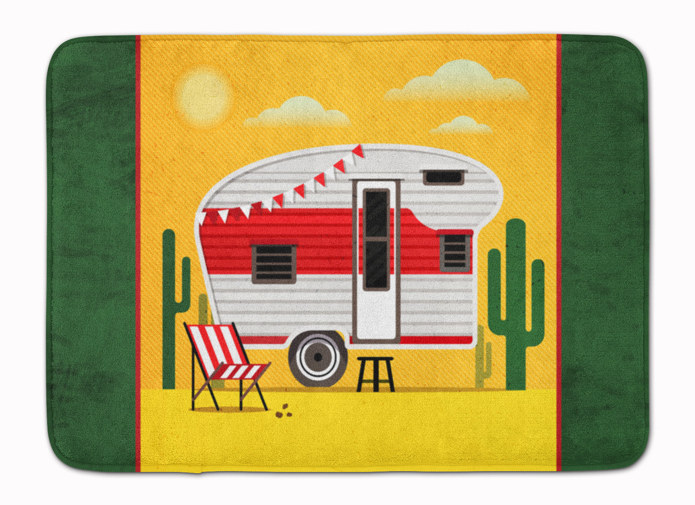 Greatest Adventure Retro Camper Desert Memory Foam Kitchen Mat Machine Washable Anti-Fatigue Cushion Comfort Bath or Kitchen Rug