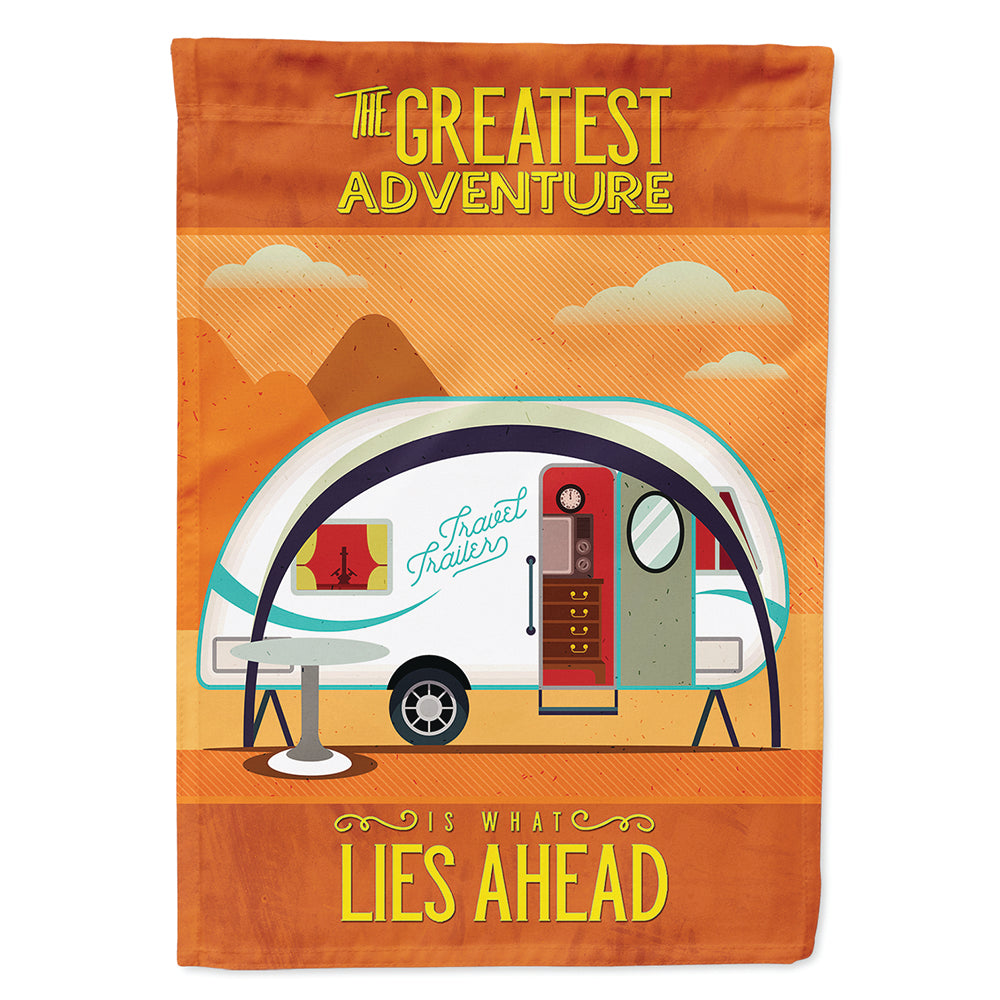 Greatest Adventure New Camper House Flag 28x40 Porch Sleeve Pole Decorative Outside Yard Banner Artwork Wall Hanging, Polyester