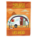 Greatest Adventure New Camper House Flag 28x40 Porch Sleeve Pole Decorative Outside Yard Banner Artwork Wall Hanging, Polyester