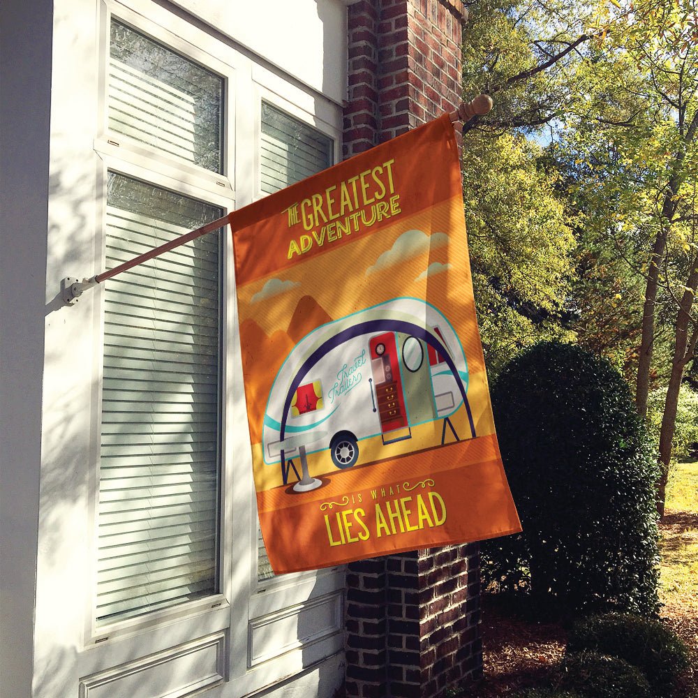 Greatest Adventure New Camper House Flag 28x40 Porch Sleeve Pole Decorative Outside Yard Banner Artwork Wall Hanging, Polyester