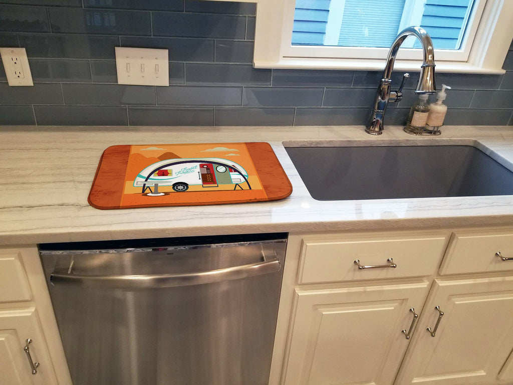 Greatest Adventure New Camper Dish Drying Mat Absorbent Dish Drying Mat Pad for Kitchen Counter Dish Drainer Mat for Countertop, 14 x 21", Multicolor