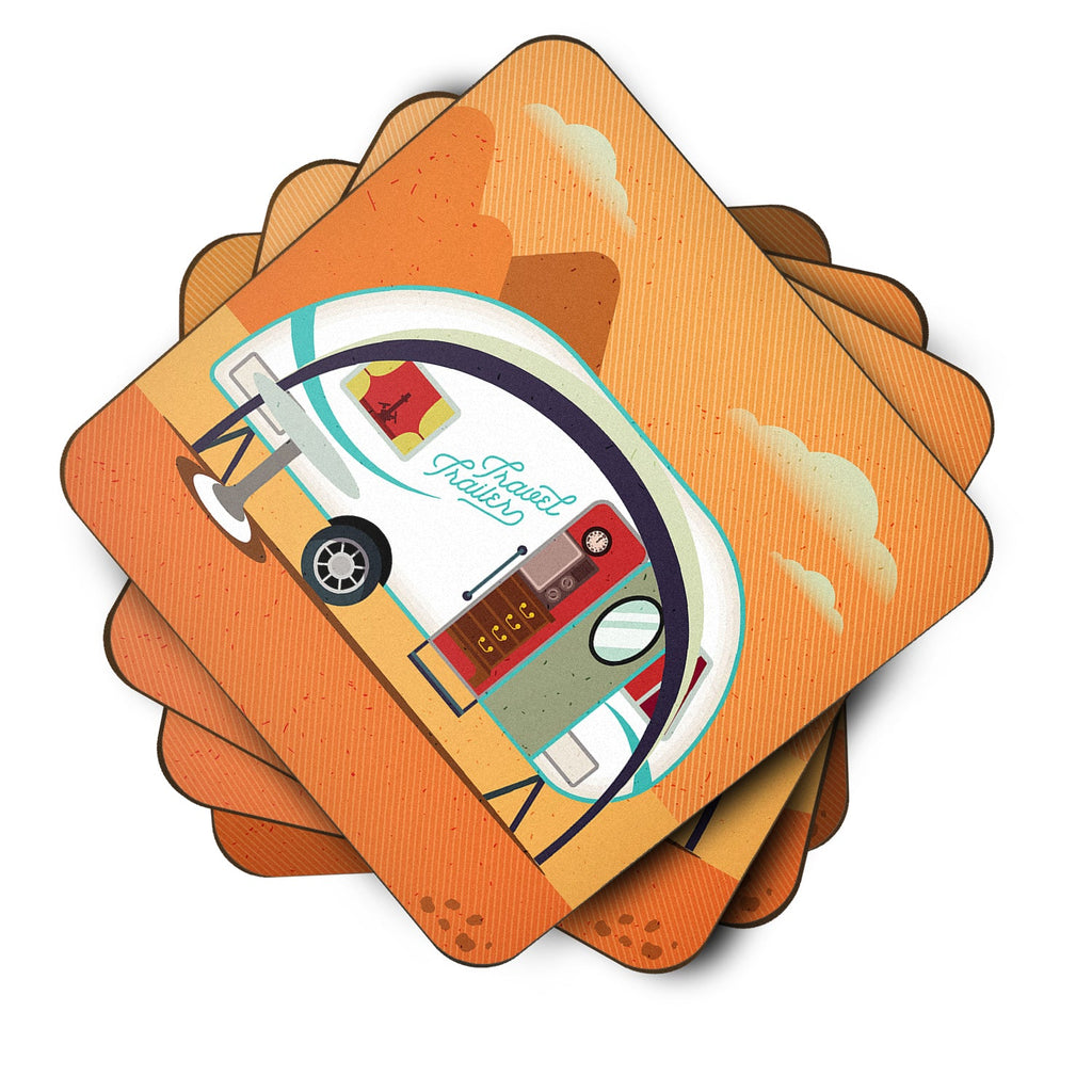Greatest Adventure New Camper Foam Coasters Set of 4 Cup Coasters for Indoor Outdoor, Tabletop Protection, Anti Slip, Mouse pad Material