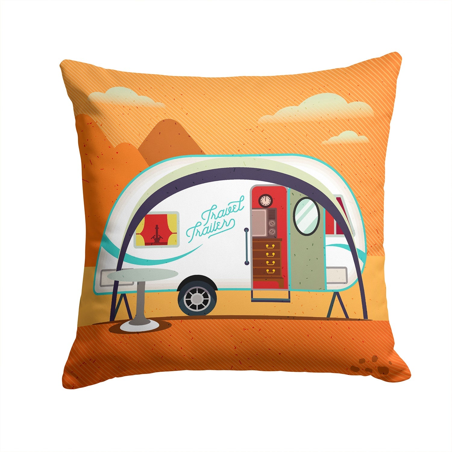 Greatest Adventure New Camper Decorative Throw Pillow 14x14 Indoor Outdoor Accent Cushion, Fabric Cover with Insert for Sofa, Bed, Porch & Living Room