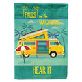 Be in the Woods Camper Van House Flag 28x40 Porch Sleeve Pole Decorative Outside Yard Banner Artwork Wall Hanging, Polyester