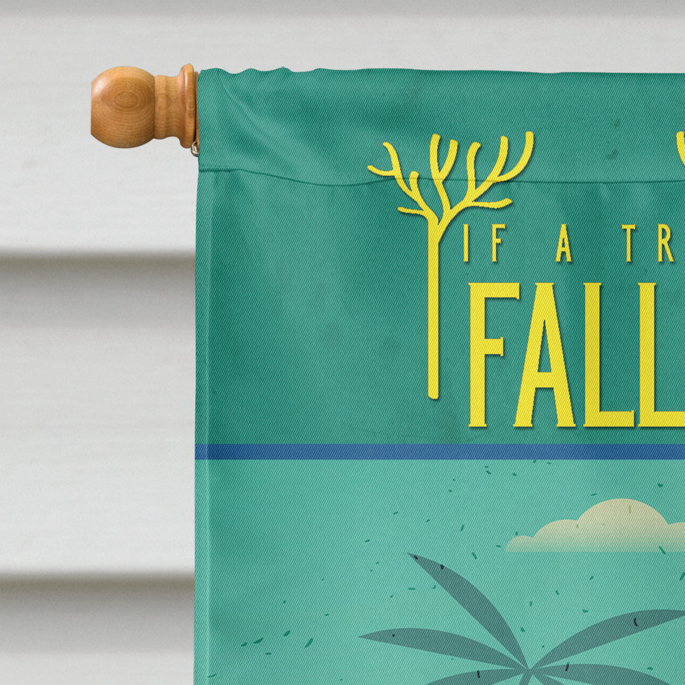 Be in the Woods Camper Van House Flag 28x40 Porch Sleeve Pole Decorative Outside Yard Banner Artwork Wall Hanging, Polyester