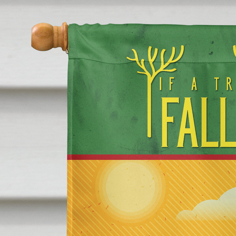 Be in the Woods Retro Camper Desert House Flag 28x40 Porch Sleeve Pole Decorative Outside Yard Banner Artwork Wall Hanging, Polyester