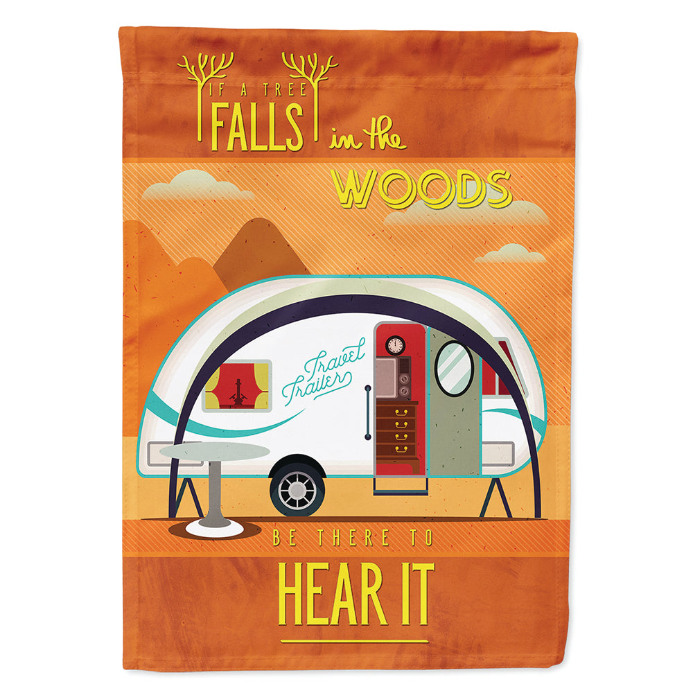 Be in the Woods New Camper House Flag 28x40 Porch Sleeve Pole Decorative Outside Yard Banner Artwork Wall Hanging, Polyester