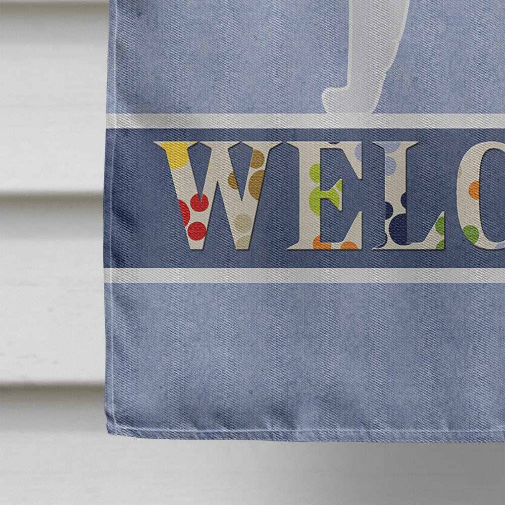 English Setter Welcome House Flag 28x40 Porch Sleeve Pole Decorative Outside Yard Banner Artwork Wall Hanging, Polyester
