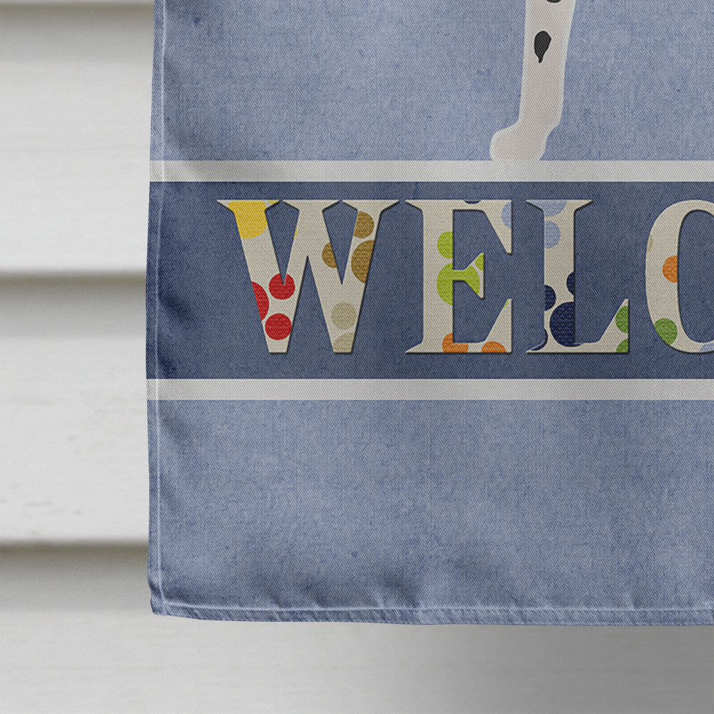 Dalmatian Welcome House Flag 28x40 Porch Sleeve Pole Decorative Outside Yard Banner Artwork Wall Hanging, Polyester