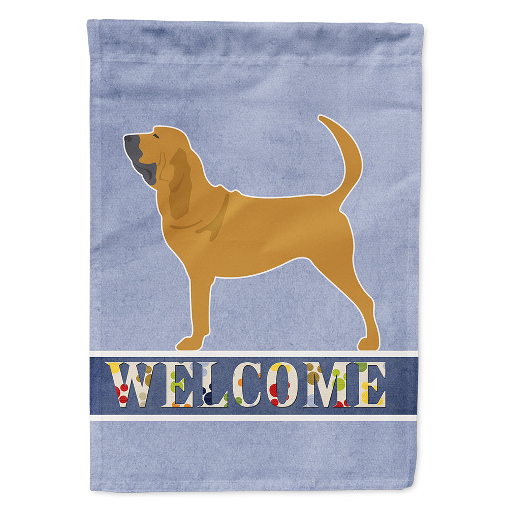 Bloodhound Welcome House Flag 28x40 Porch Sleeve Pole Decorative Outside Yard Banner Artwork Wall Hanging, Polyester