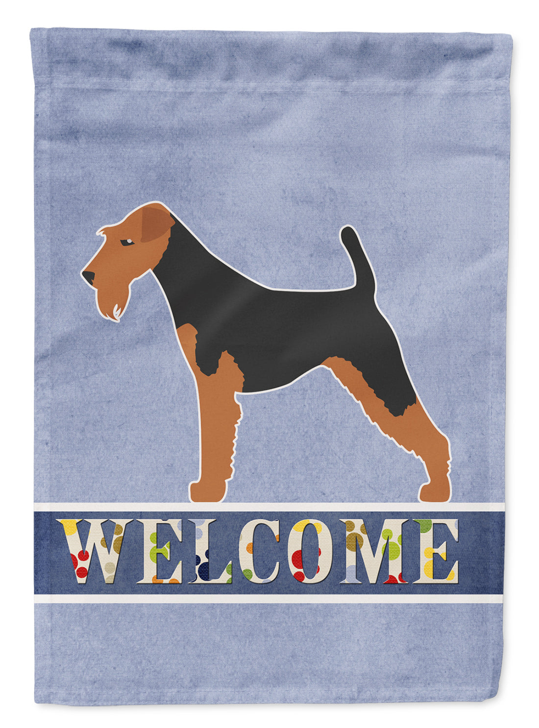 Welsh Terrier Welcome House Flag 28x40 Porch Sleeve Pole Decorative Outside Yard Banner Artwork Wall Hanging, Polyester