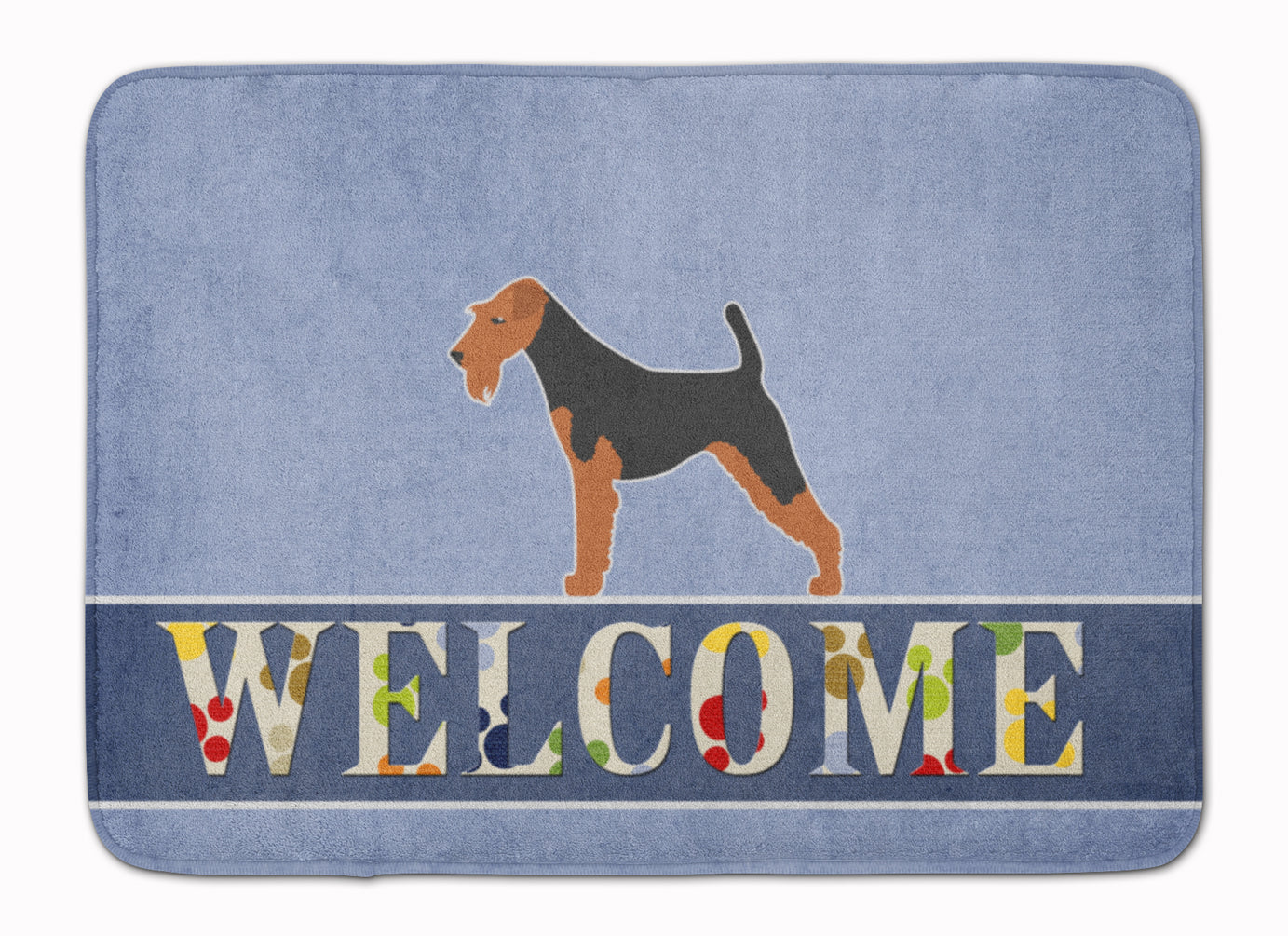 Welsh Terrier Welcome Memory Foam Kitchen Mat Machine Washable Anti-Fatigue Cushion Comfort Bath or Kitchen Rug