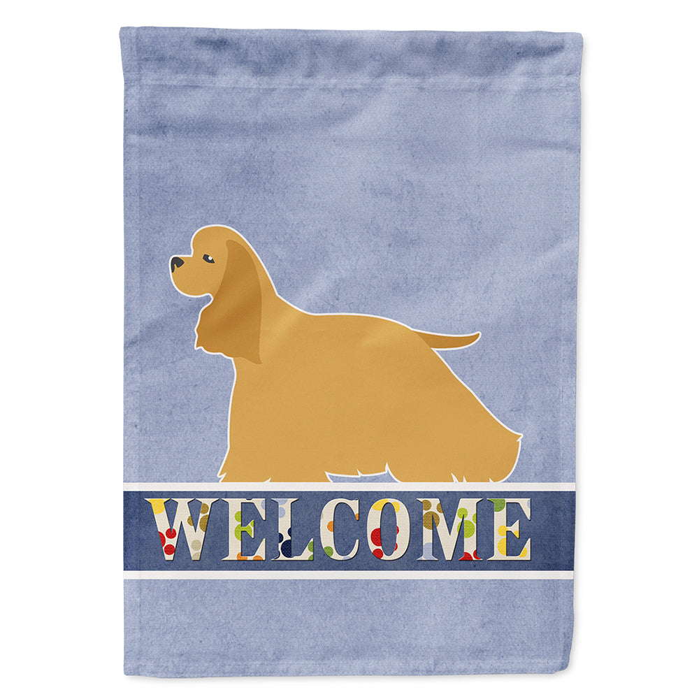 Cocker Spaniel Welcome House Flag 28x40 Porch Sleeve Pole Decorative Outside Yard Banner Artwork Wall Hanging, Polyester