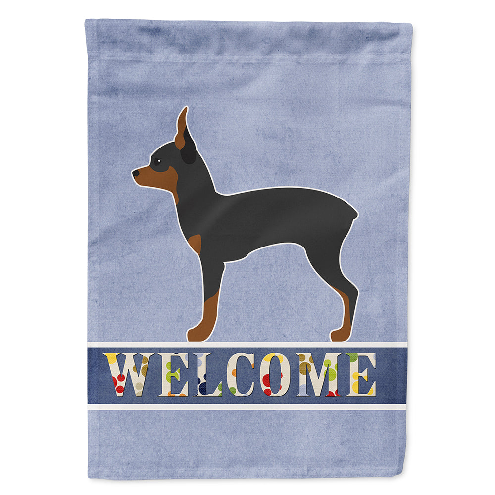 Toy Fox Terrier Welcome House Flag 28x40 Porch Sleeve Pole Decorative Outside Yard Banner Artwork Wall Hanging, Polyester