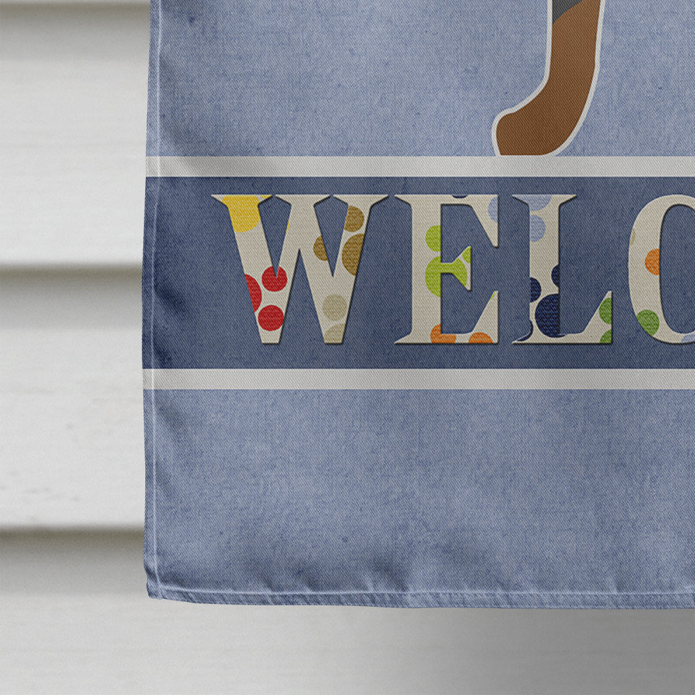 Toy Fox Terrier Welcome House Flag 28x40 Porch Sleeve Pole Decorative Outside Yard Banner Artwork Wall Hanging, Polyester