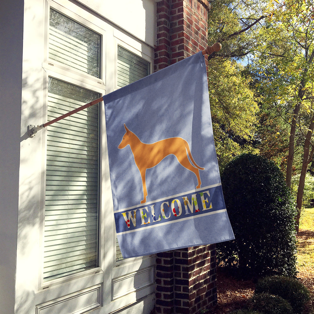 Pharaoh Hound Welcome House Flag 28x40 Porch Sleeve Pole Decorative Outside Yard Banner Artwork Wall Hanging, Polyester