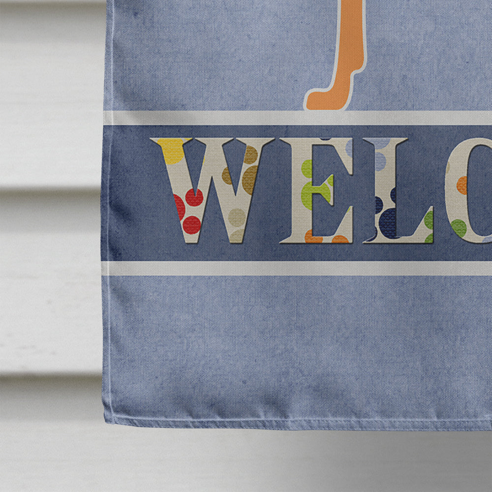 Pharaoh Hound Welcome House Flag 28x40 Porch Sleeve Pole Decorative Outside Yard Banner Artwork Wall Hanging, Polyester