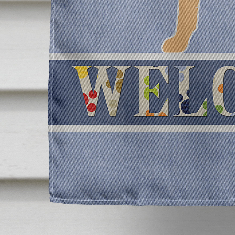 Border Terrier Welcome House Flag 28x40 Porch Sleeve Pole Decorative Outside Yard Banner Artwork Wall Hanging, Polyester