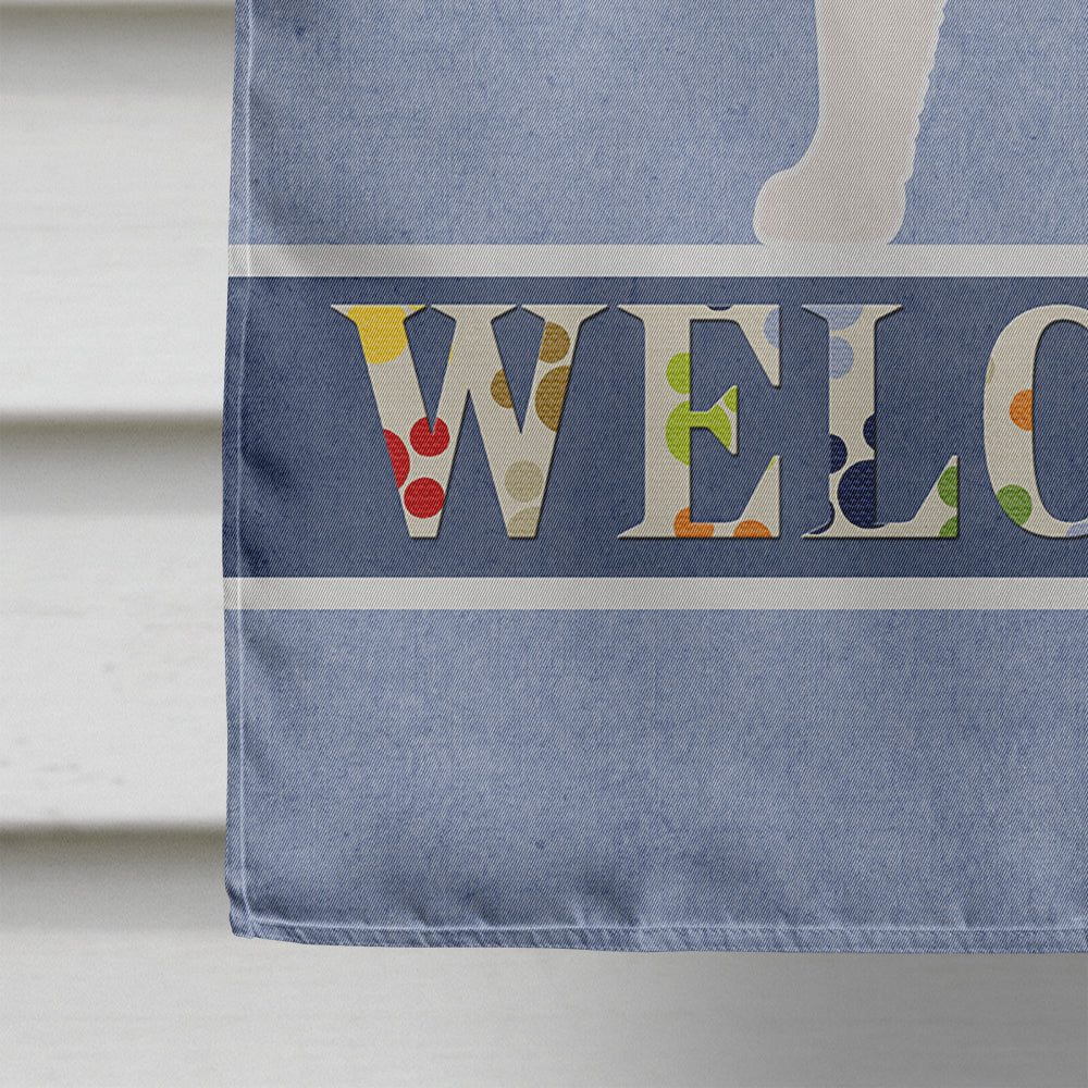 Grand Basset Griffon Vendeen Welcome House Flag 28x40 Porch Sleeve Pole Decorative Outside Yard Banner Artwork Wall Hanging, Polyester