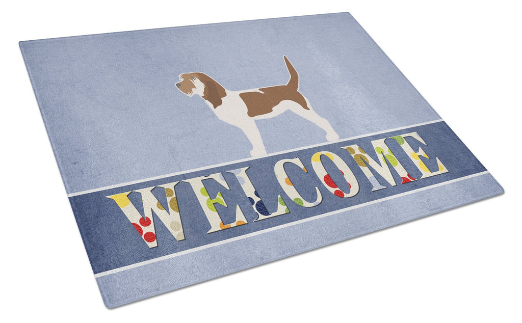 Grand Basset Griffon Vendeen Welcome Cutting Board Tempered Glass Kitchen Cutting Surface, Heat Resistant Chopping, Non-Slip Feet, Food Prep & Serving