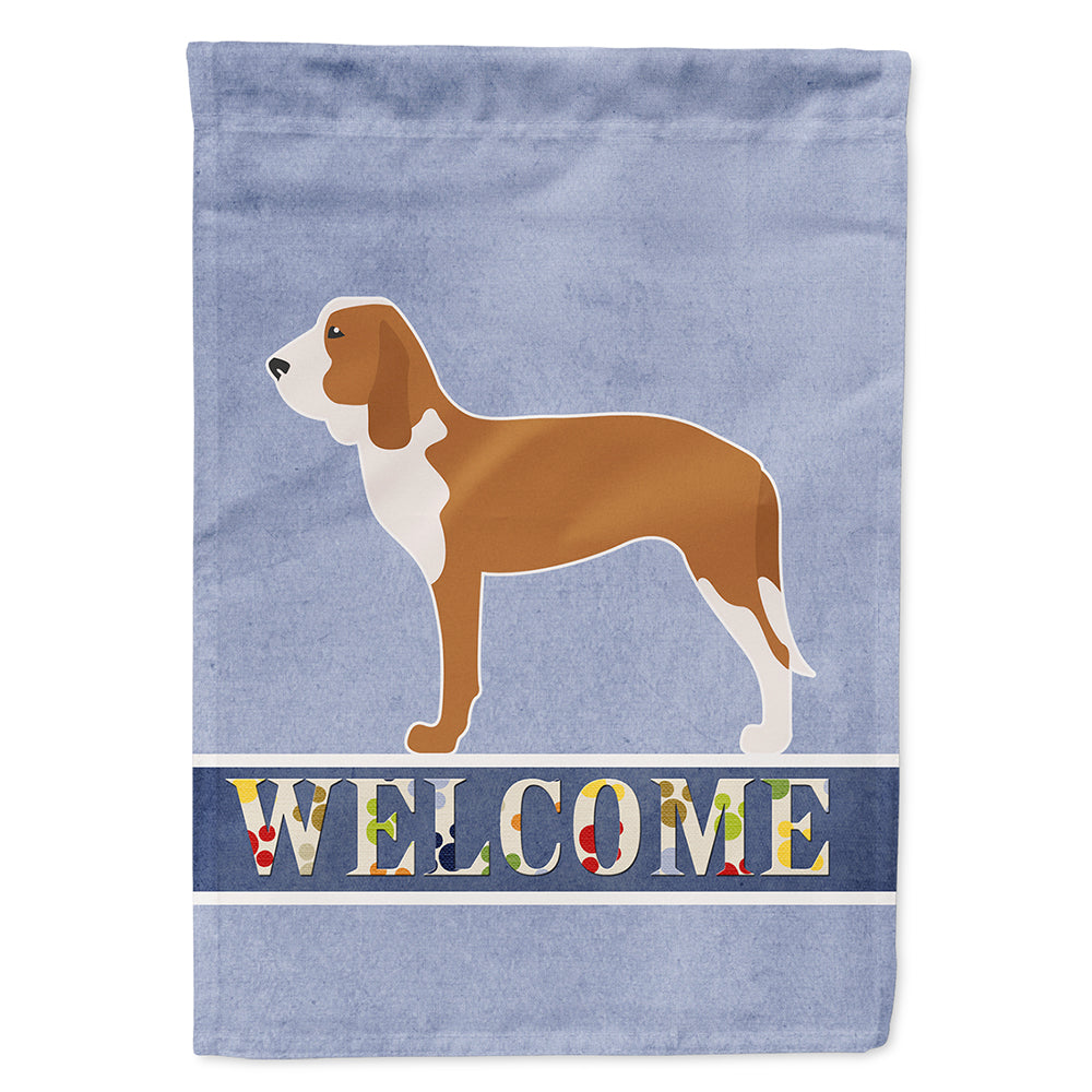Spanish Hound Welcome House Flag 28x40 Porch Sleeve Pole Decorative Outside Yard Banner Artwork Wall Hanging, Polyester