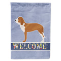 Spanish Hound Welcome House Flag 28x40 Porch Sleeve Pole Decorative Outside Yard Banner Artwork Wall Hanging, Polyester