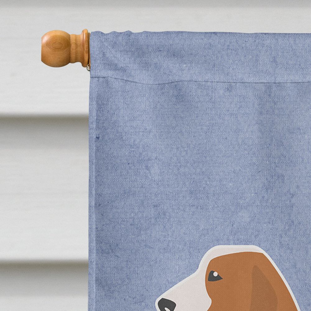 Spanish Hound Welcome House Flag 28x40 Porch Sleeve Pole Decorative Outside Yard Banner Artwork Wall Hanging, Polyester
