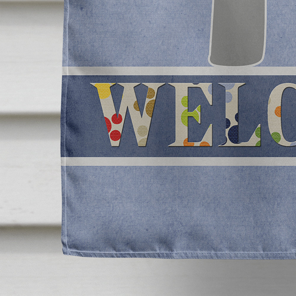 Kerry Blue Terrier Welcome House Flag 28x40 Porch Sleeve Pole Decorative Outside Yard Banner Artwork Wall Hanging, Polyester