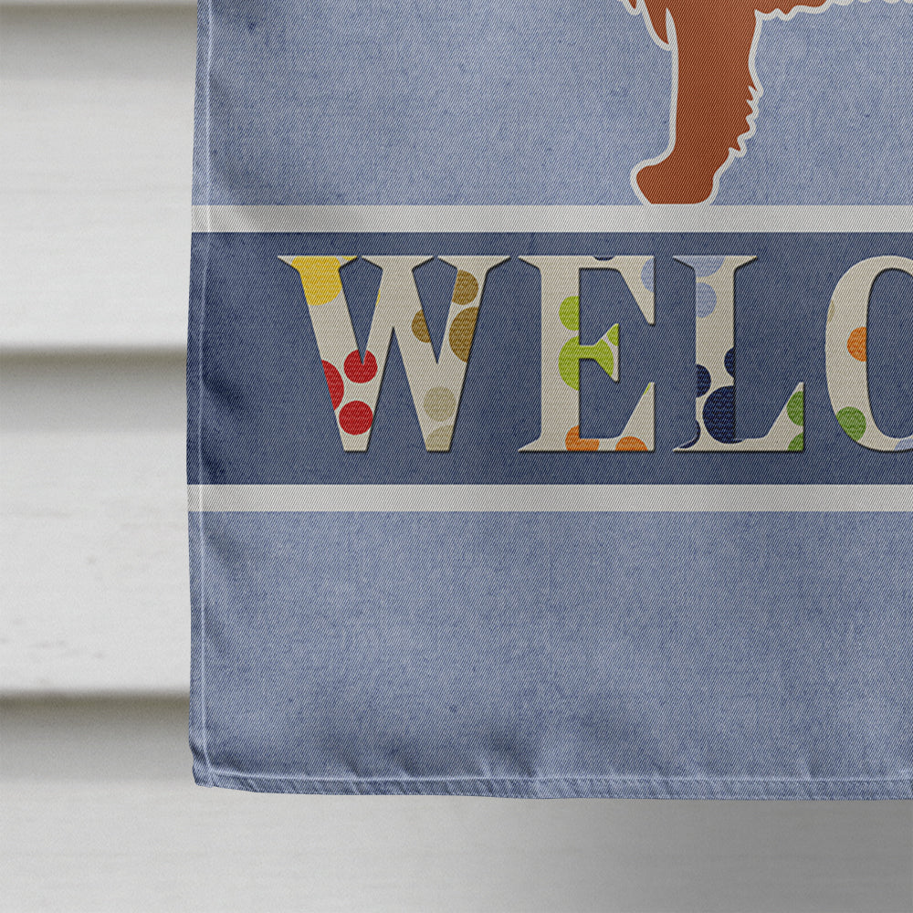 Irish Setter Welcome House Flag 28x40 Porch Sleeve Pole Decorative Outside Yard Banner Artwork Wall Hanging, Polyester
